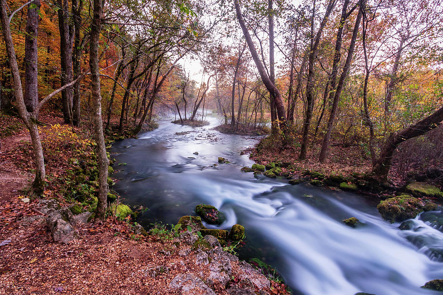 Spring flow in the Fall at Alley Spring Photograph by Jack Clutter