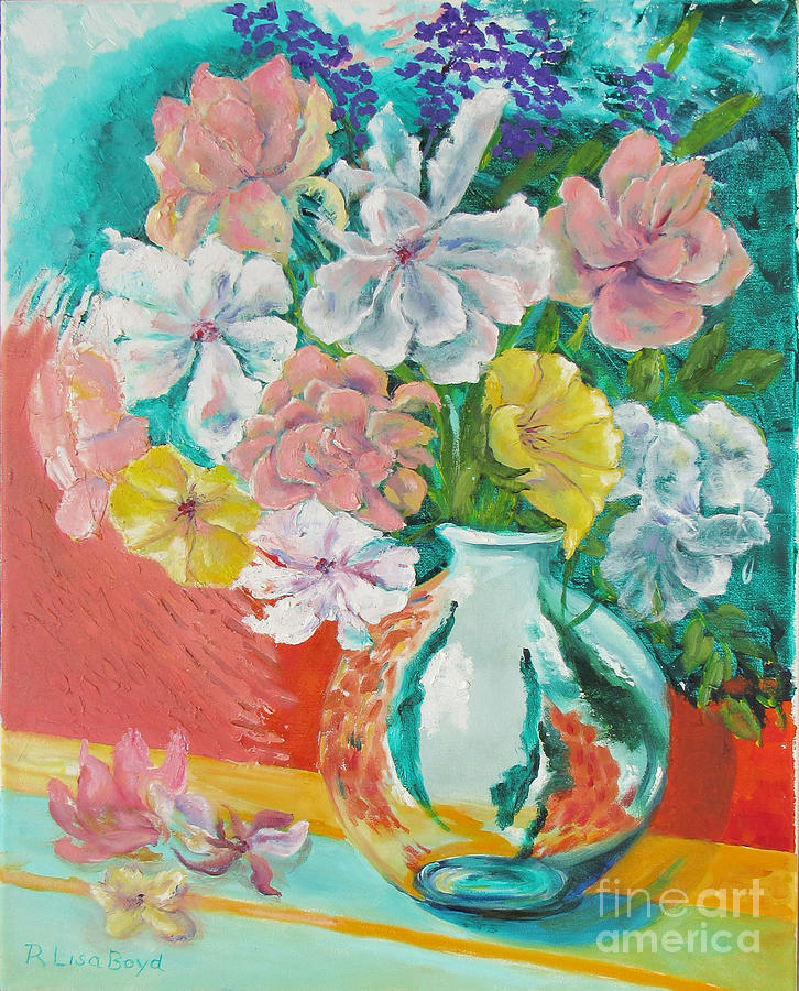 Spring Flowers Painting by Lisa Boyd