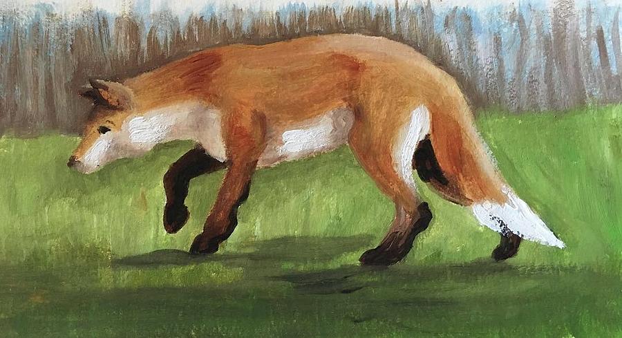 Spring Fox Painting by Lisa Curry Mair