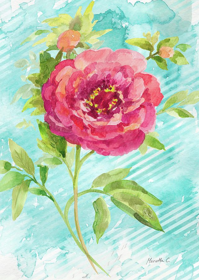 Rose Painting - Spring Garden II by Marietta Cohen Art And Design