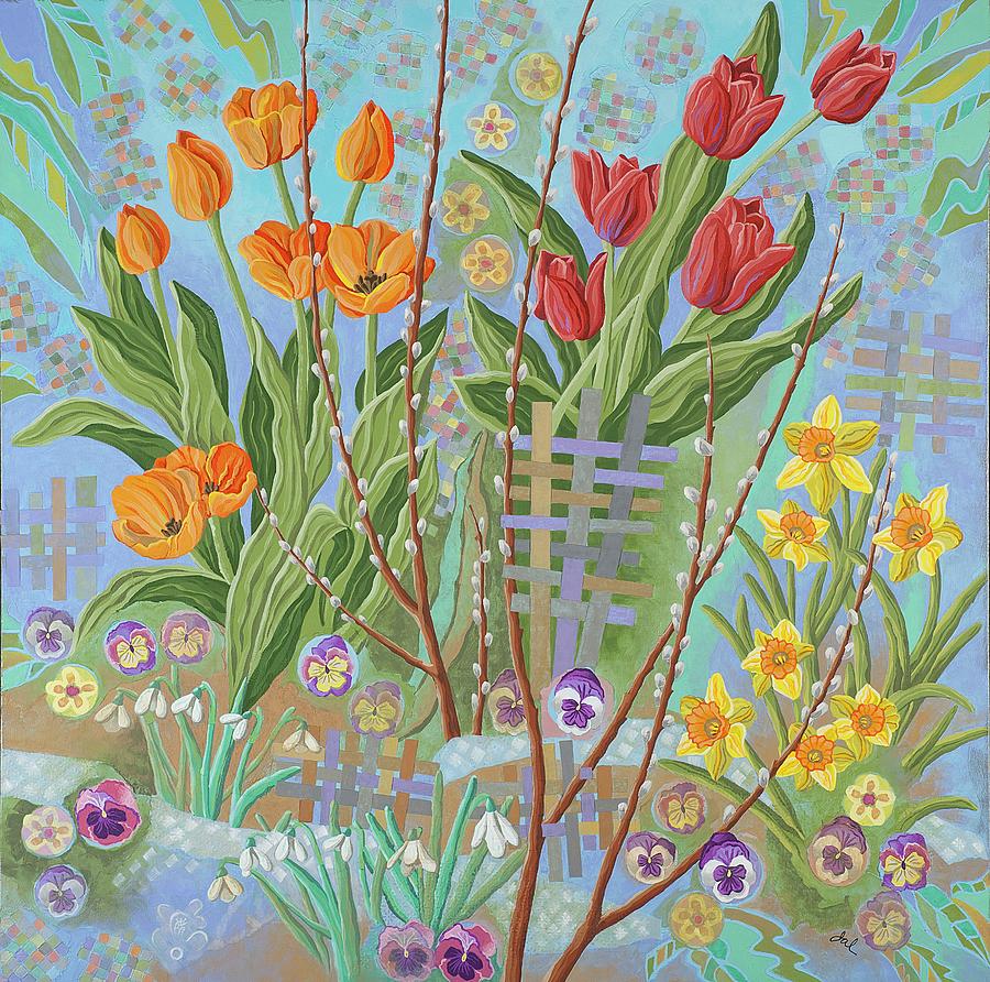 Spring Garden Mixed Media by Janice A Larson