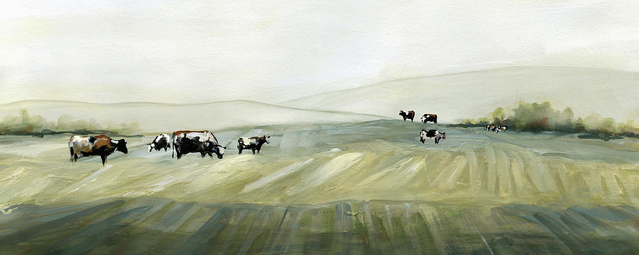 Spring Grazing Pasture Painting by Carol Robinson