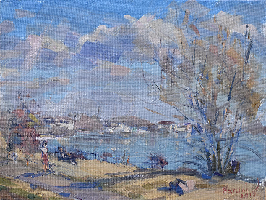 Spring in Gratwick Waterfront Park Painting by Ylli Haruni