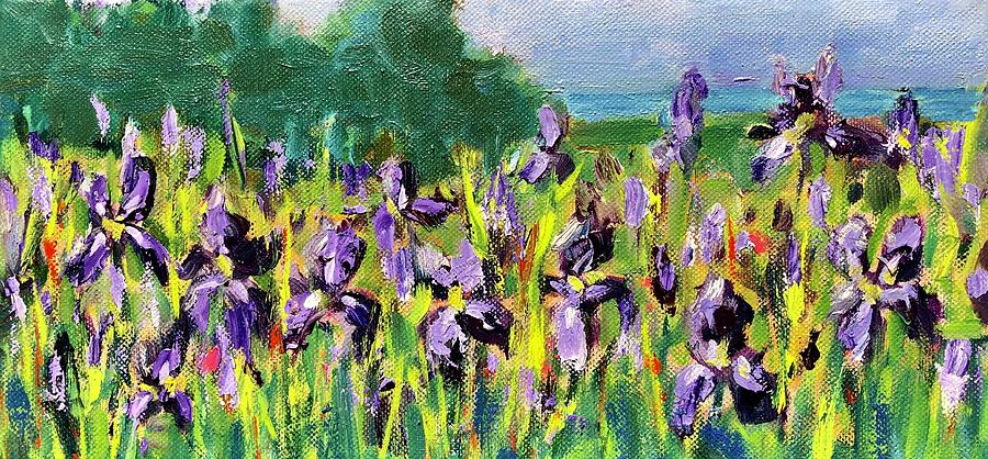 Spring Irises Painting by Barbara Hageman
