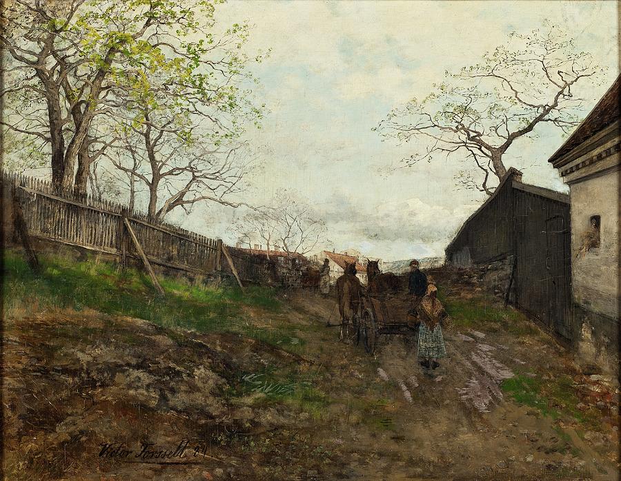 Spring Landscape Painting by Victor Forssell Spring Landscape Painting by Victor Forssell