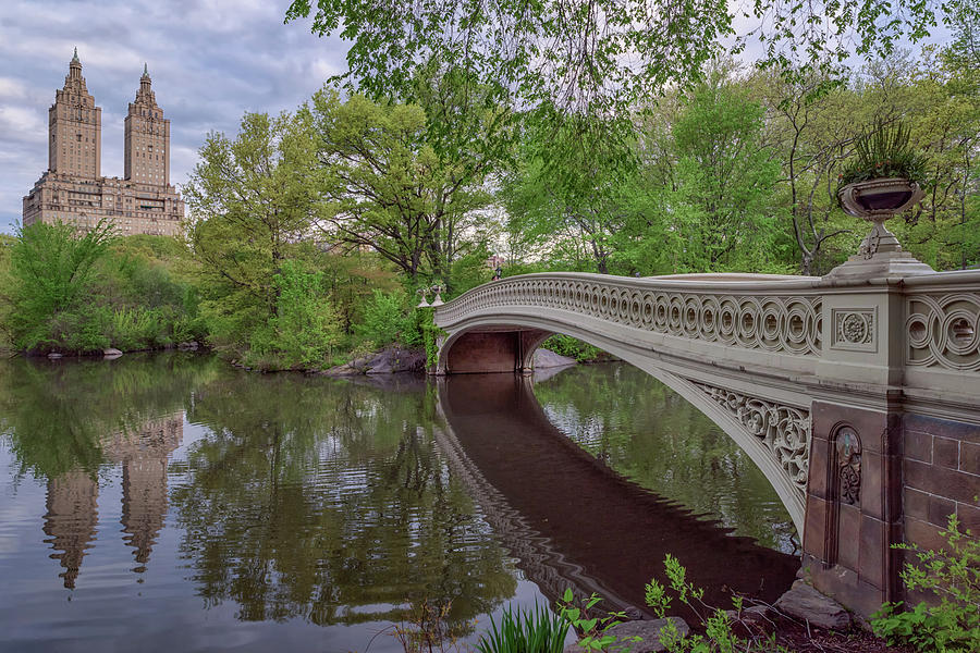 Spring Morning at Bow Bridge Photograph by Kristen Wilkinson