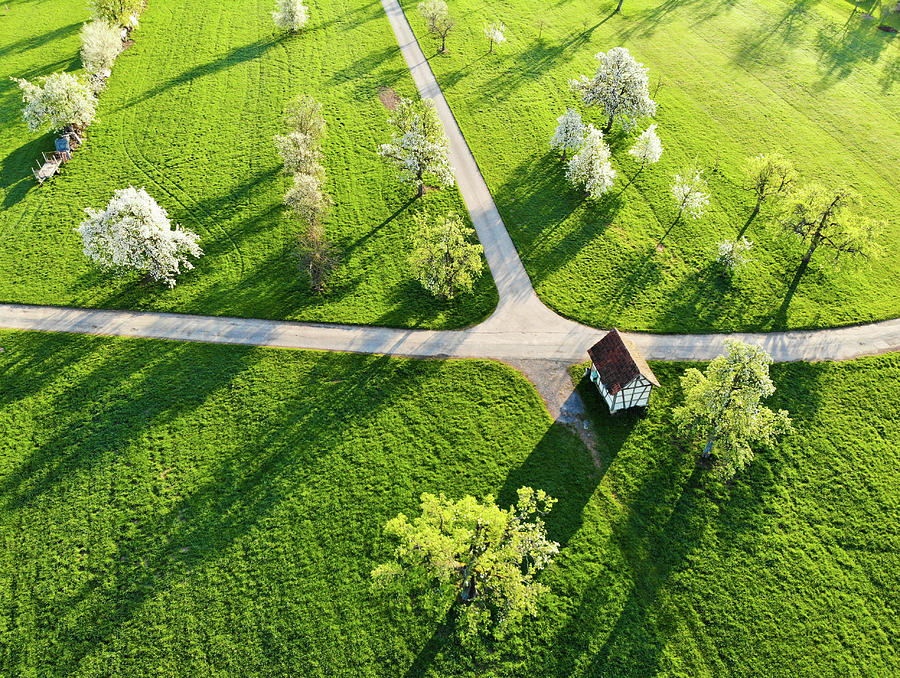 Spring morning in Germany Aerial View Photograph by Matthias Hauser