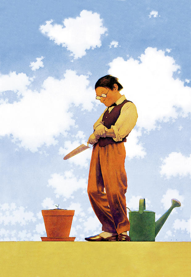 Spring Planting Painting by Maxfield Parrish