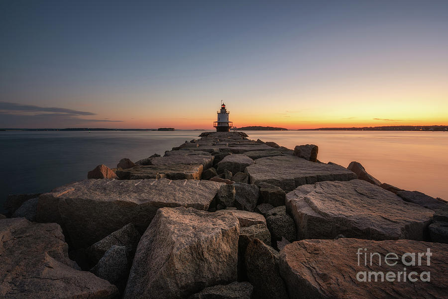 Spring Point Ledge Lighthouse at dawn Photograph by Michael Ver Sprill