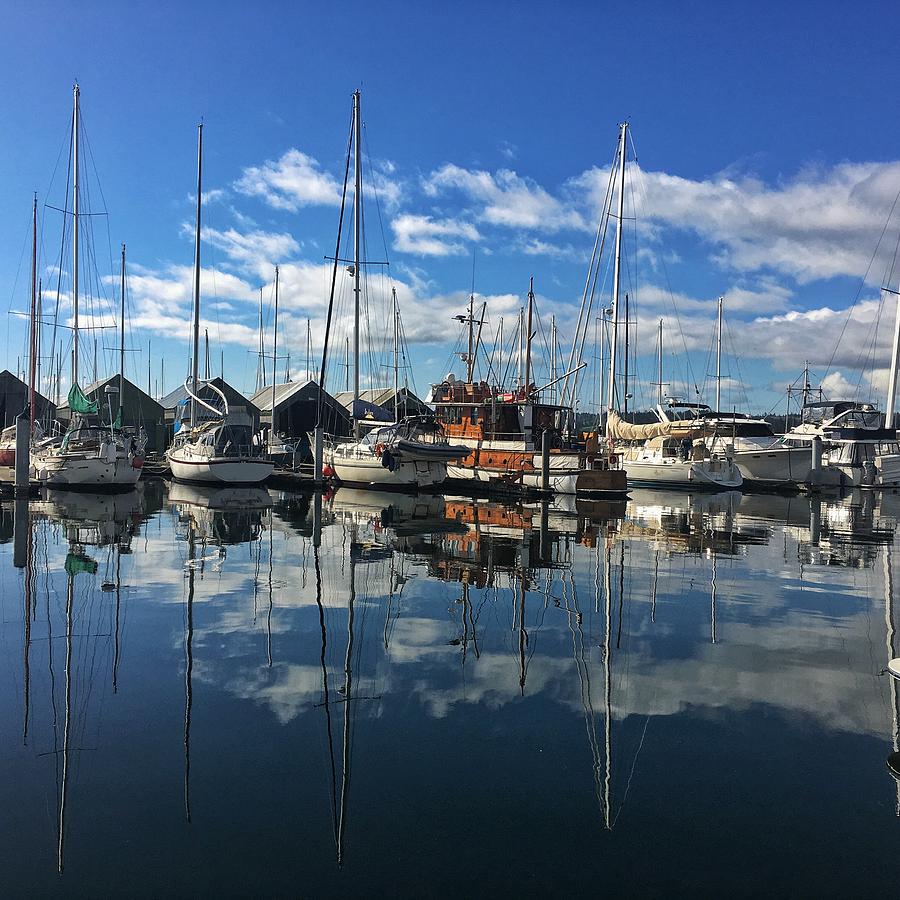 Spring Reflections at the Marina Photograph by Jerry Abbott