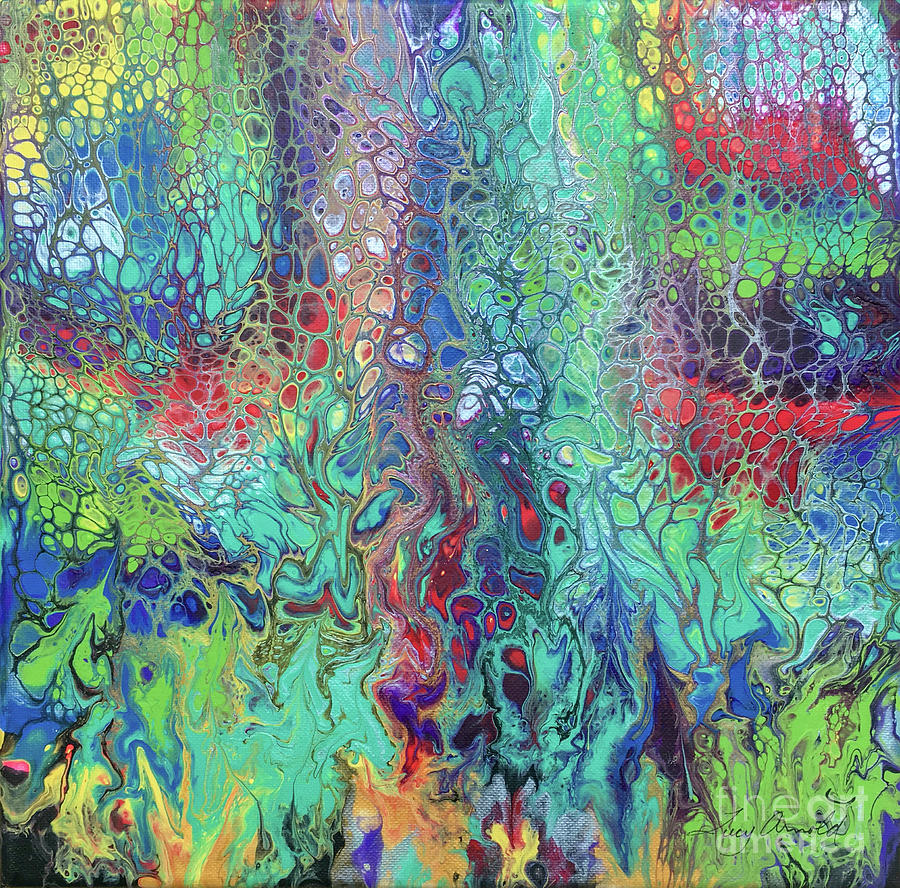 Poured Acrylic Painting - Spring Rush by Lucy Arnold