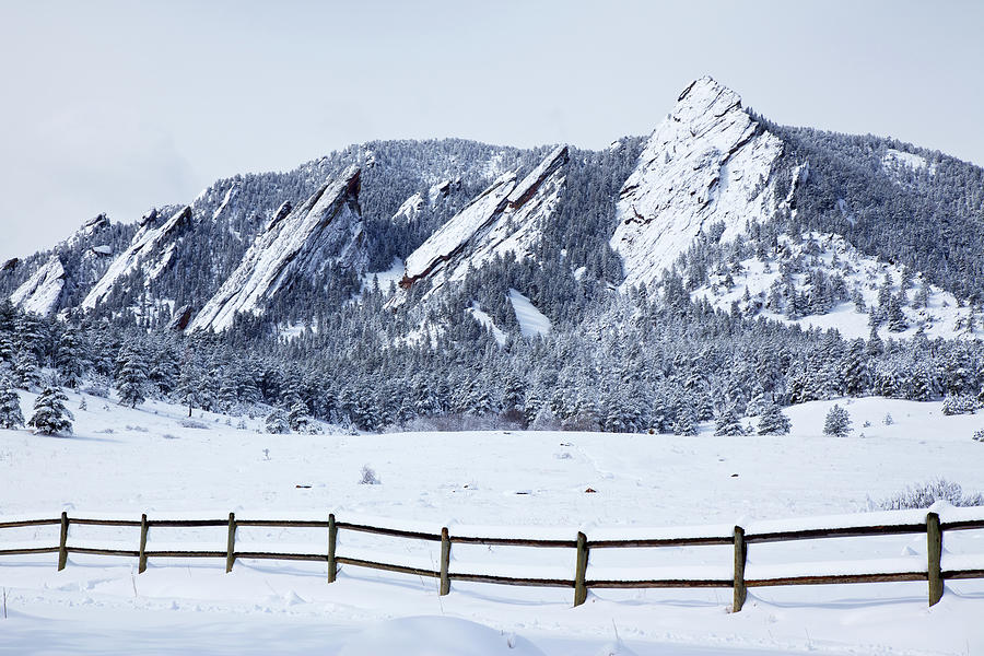 Spring Snow On Flatirons Photograph by Beklaus