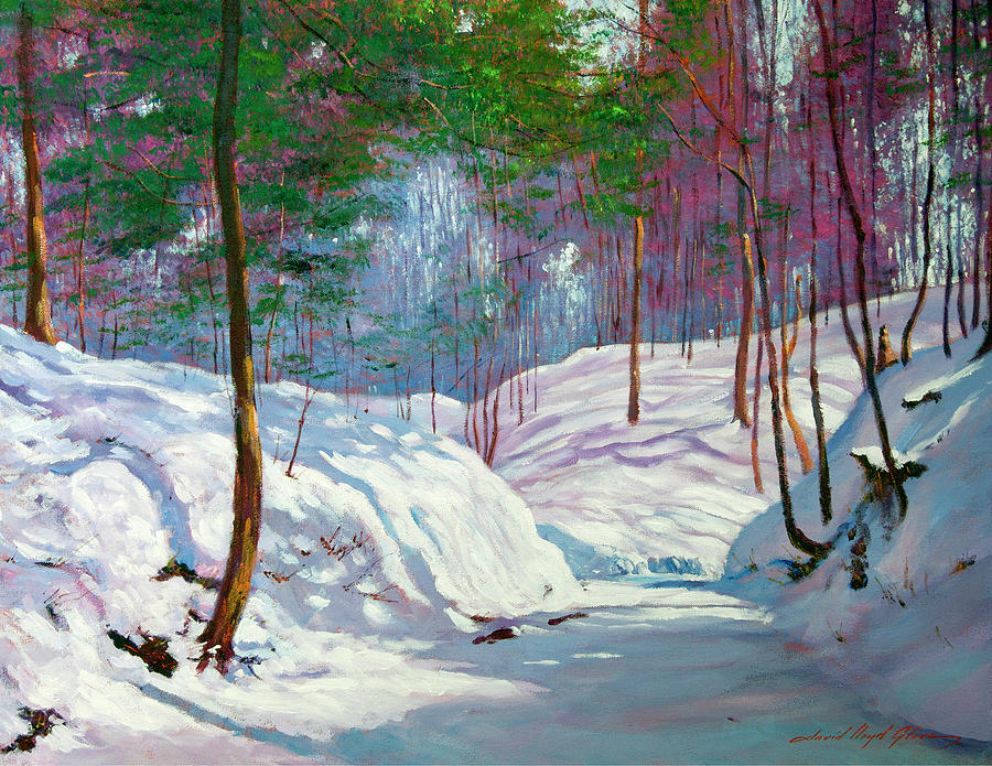 Spring Painting - Spring Snowfall by David Lloyd Glover
