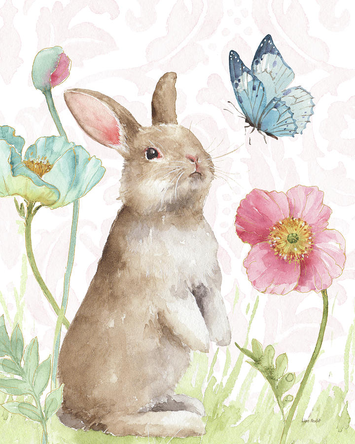 Butterfly Painting - Spring Softies Bunnies  II Pink by Lisa Audit