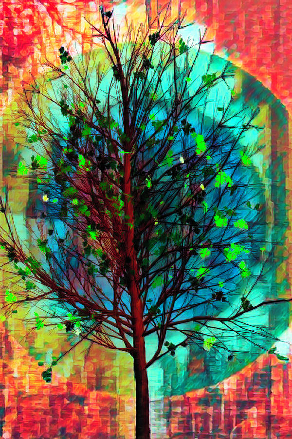 Spring Tree in African Art Digital Art by Debra and Dave Vanderlaan