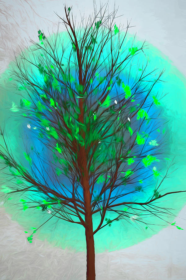 Spring Tree in Beachy colors Digital Art by Debra and Dave Vanderlaan