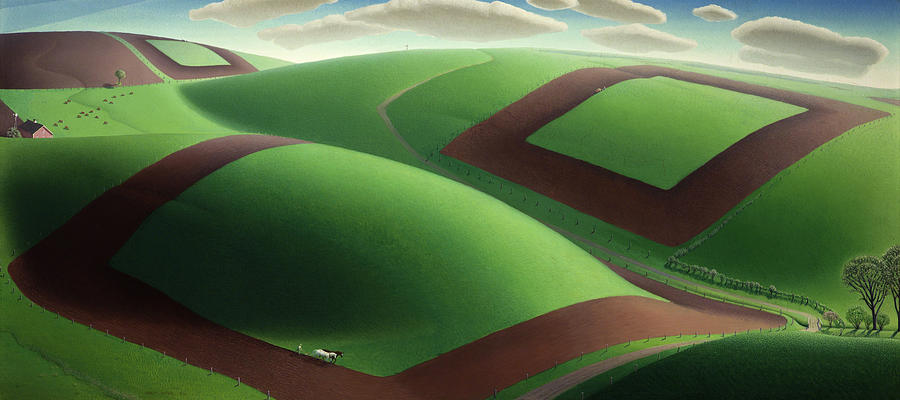 Spring Painting - Spring Turning, 1936 by Grant Wood