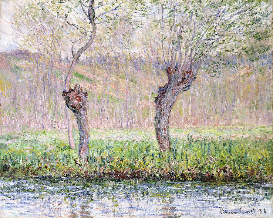 Spring, Willows, 1885 Painting by Claude Monet