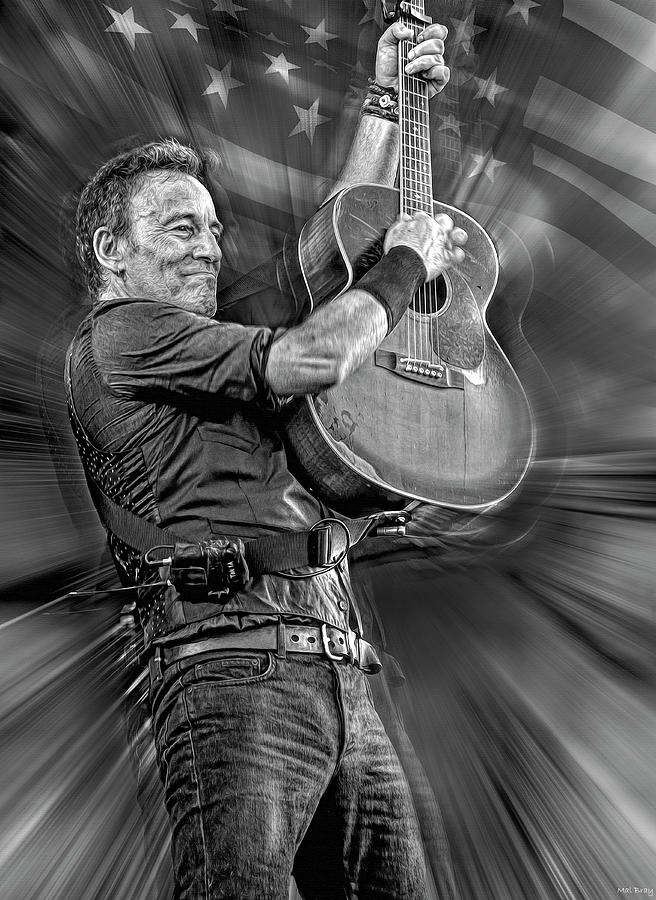 Springsteen Live Mixed Media by Mal Bray