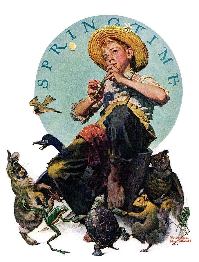 springtime, 1927 Painting by Norman Rockwell
