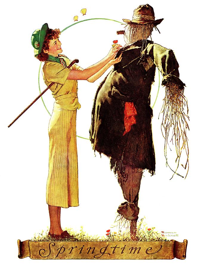 springtime, 1936 Painting by Norman Rockwell