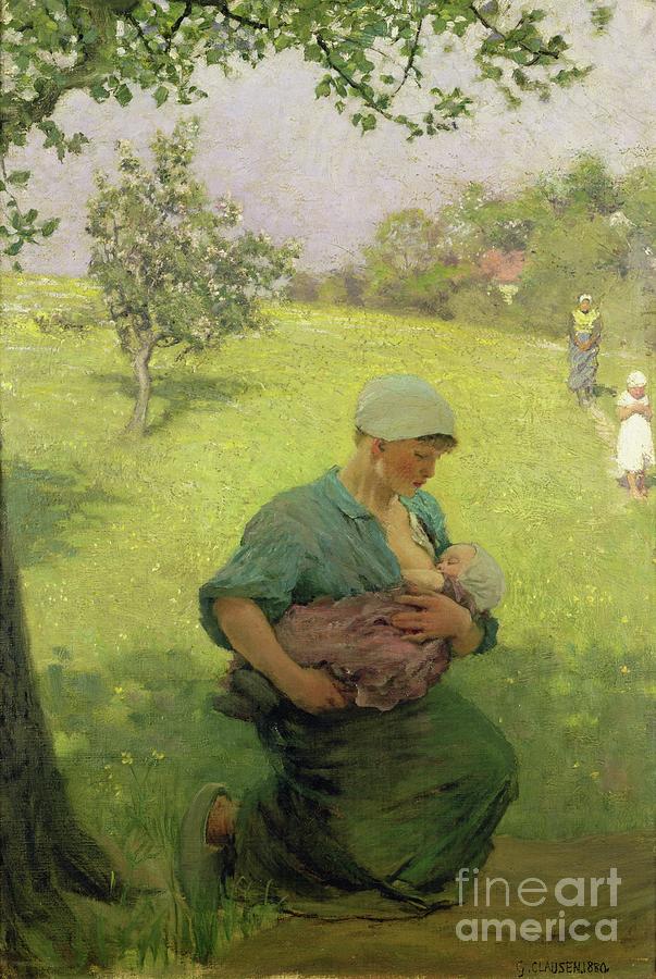 Springtime By George Clausen Painting by George Clausen