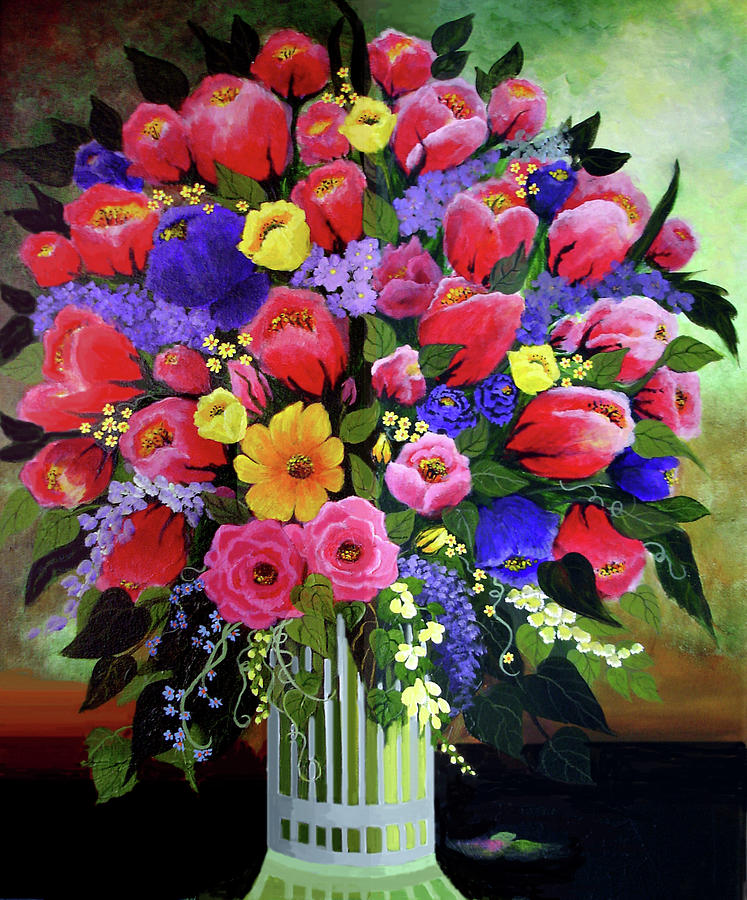 Still Life Painting - Springtime Flowers 1 by Bonnie B Cook