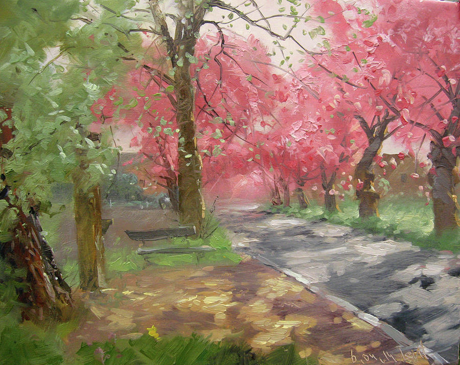 Springtime In The Leuth. Germany. Painting