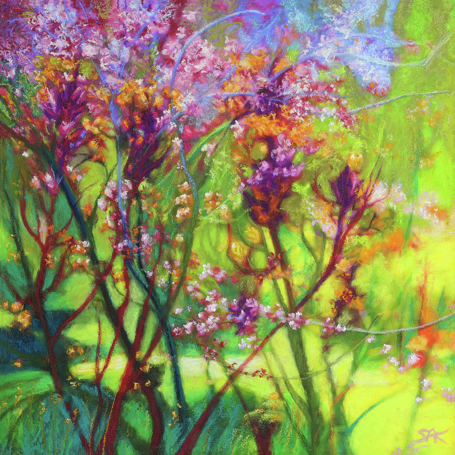 Springtime Trees Pastel by Sheryl Karas