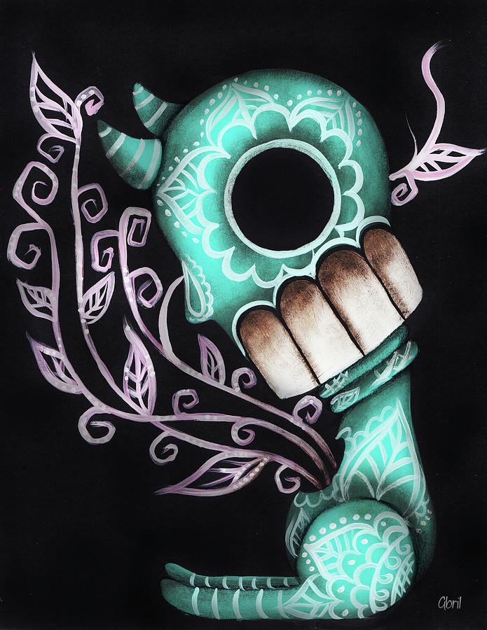 Skull Painting - Sprout  by Abril Andrade