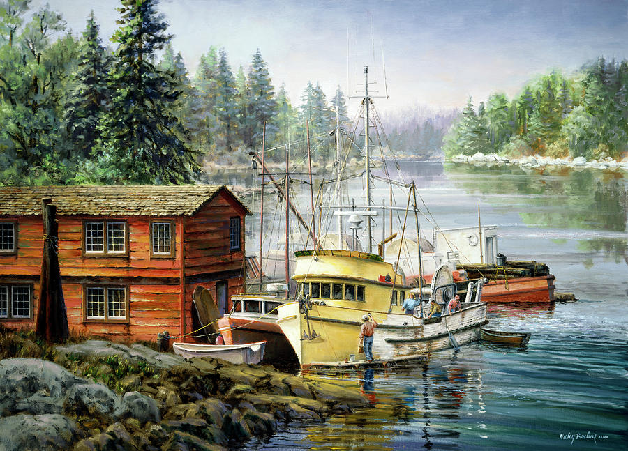 Boat Painting - Spruced And Spry by Nicky Boehme