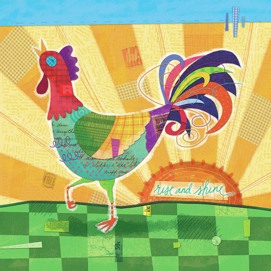 Rooster Digital Art - Spunky Roosters 1 by Holli Conger
