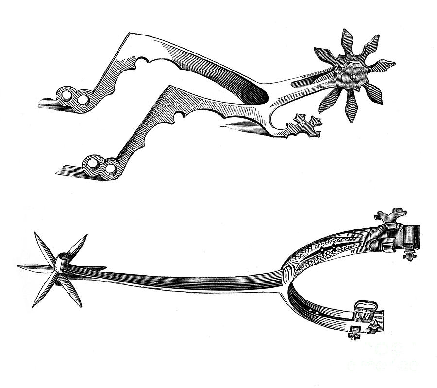 Spurs, 13th-16th Century, 1870 Drawing by Print Collector