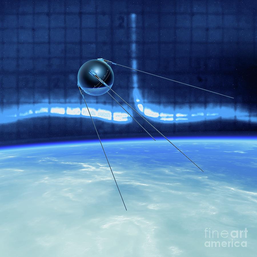 Sputnik 1 Transmitting In Earth Orbit Photograph by Detlev Van Ravenswaay/science Photo Library