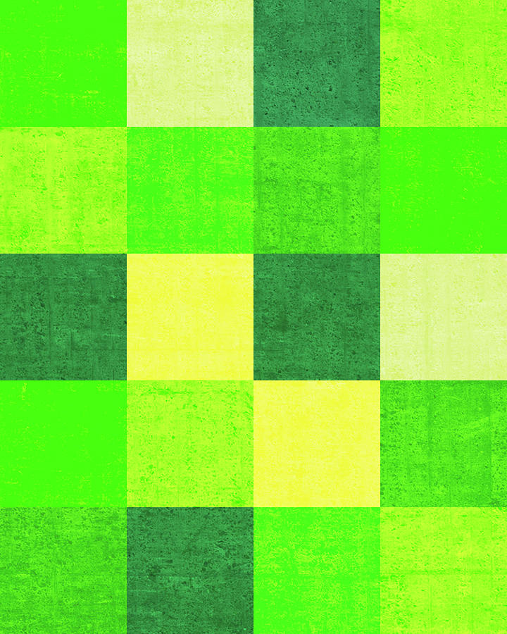 Squares Green - Vertical Digital Art