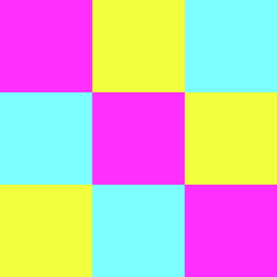 Squares of Cyan and Yellow and Magenta Photograph by Bill Swartwout