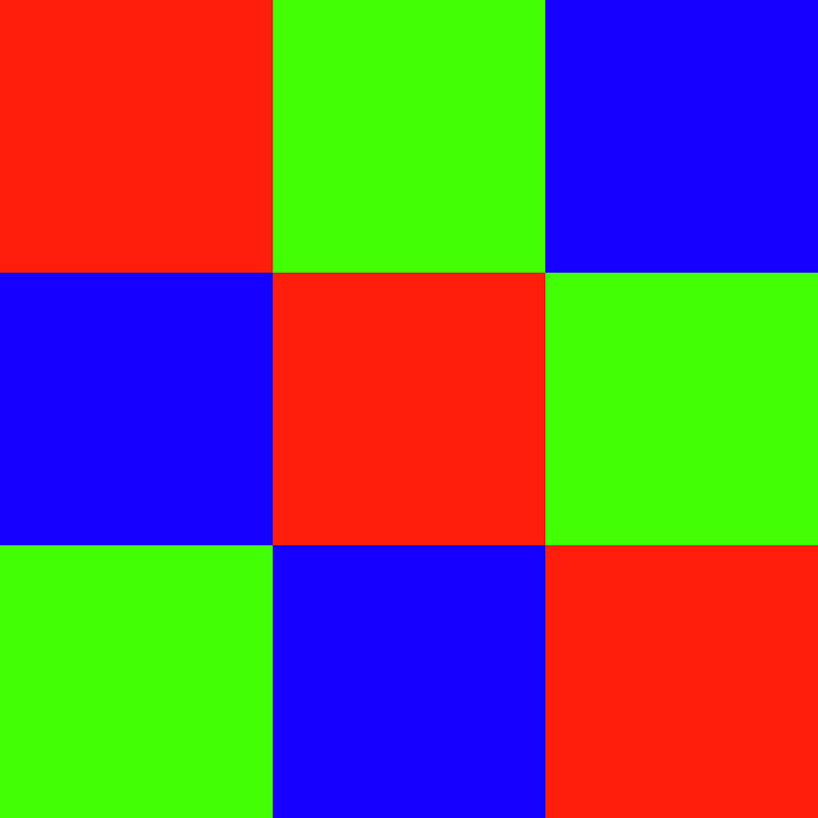 Squares of Red and Blue and Green Digital Art by Bill Swartwout