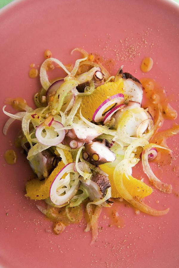 Squid Salad With Fresh Fennel, Oranges And Teriyaki Vinaigrette ...