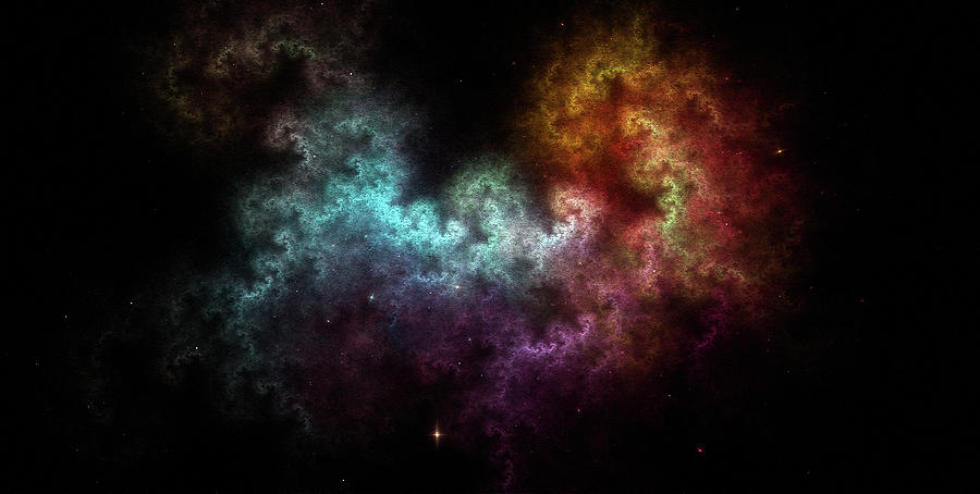 Squiggley Nebula Star Dust Cloud CRQENH Digital Art by Rolando Burbon