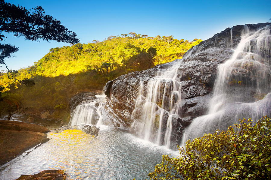 Nature Photograph - Sri Lanka - Landscape With Waterfall by Jan Wlodarczyk