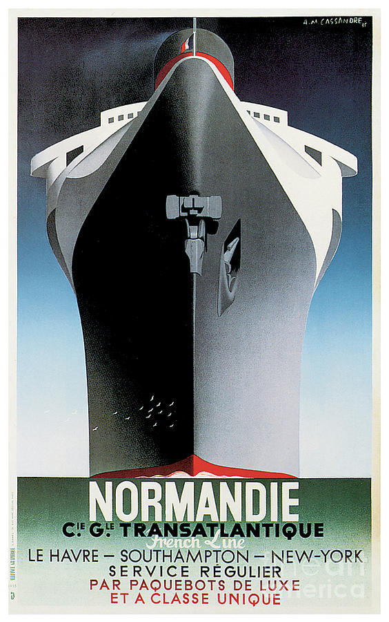SS Normandie by Adolphe Mouron Cassandre SS Normandie by Adolphe Mouron Cassandre