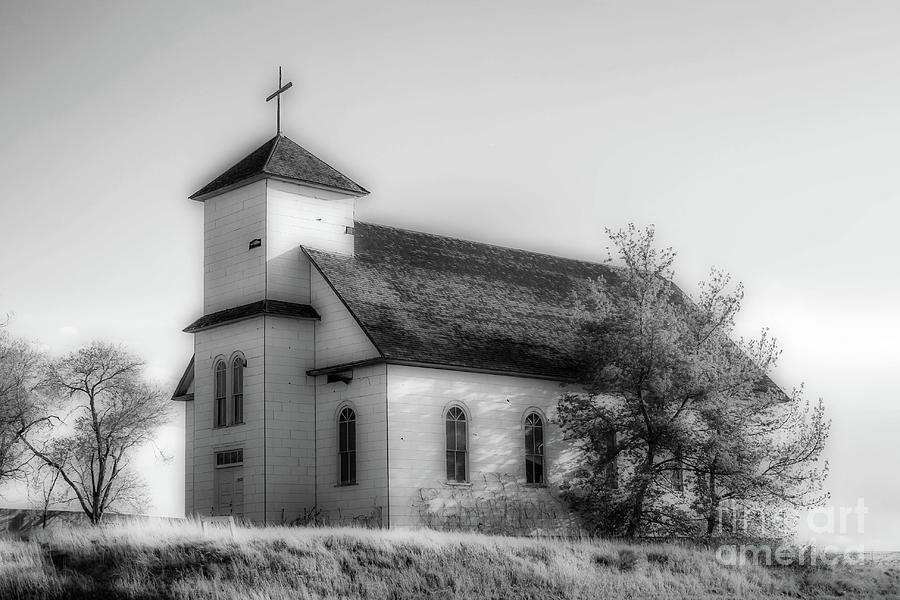 St. Agnes Church - BW Photograph by Tony Baca