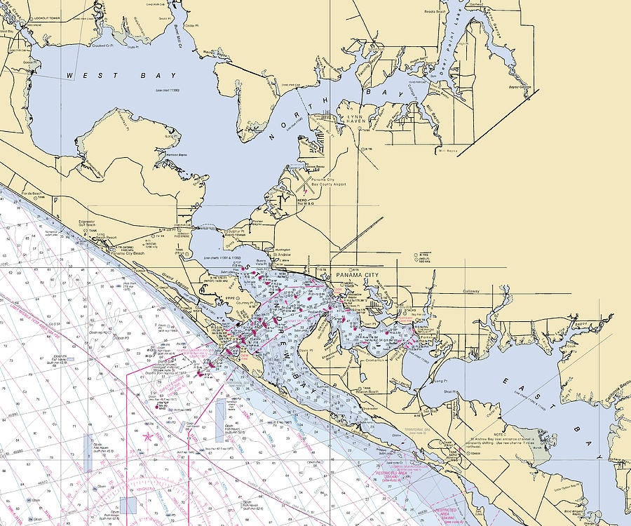 Standrewsbay florida Nautical Chart _v6 Mixed Media by Sea Koast