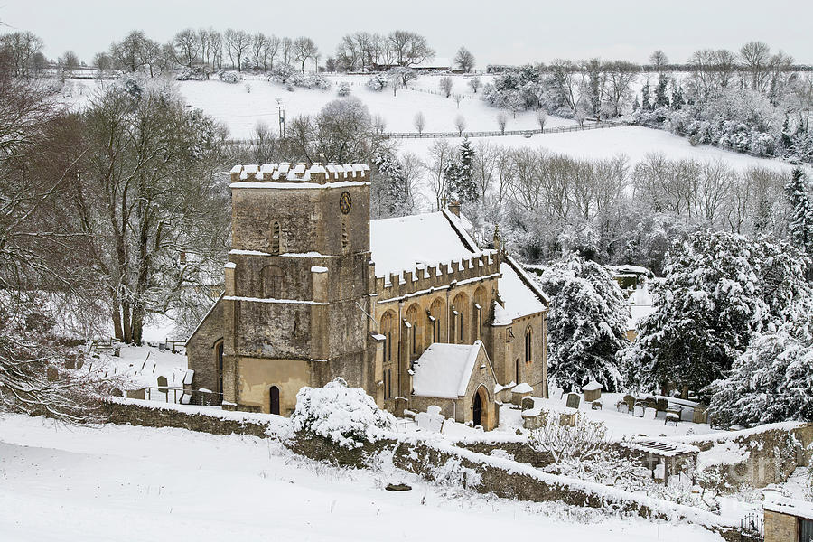St Andrews Church Chedworth in Winter Photograph by Tim Gainey