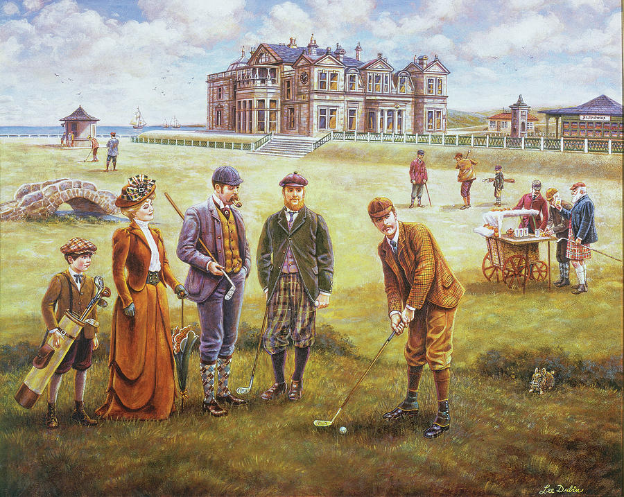 Golf Painting - St Andrews by Lee Dubin