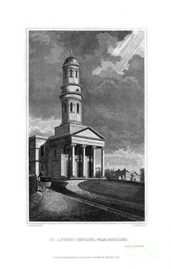 St Annes Church, Wandsworth, London Drawing by Print Collector