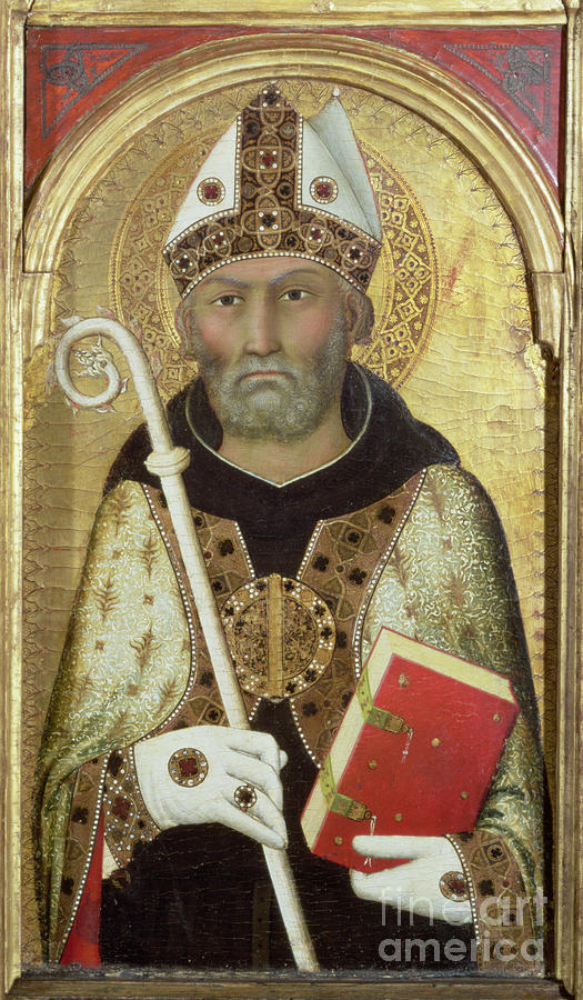 St. Augustine, C.1319 Painting by Simone Martini