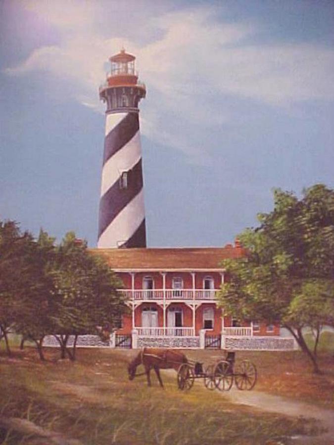 St Augustine Lighthouse Larger Version Painting by Teresa Trotter
