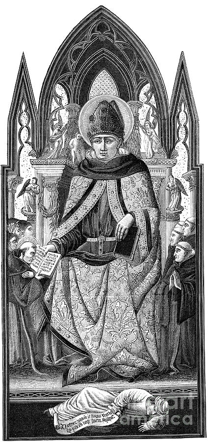 St Augustine Of Hippo 350-430, 19th Drawing by Print Collector