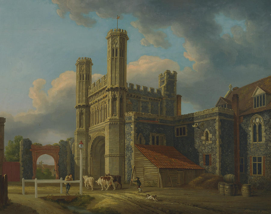 St. Augustines Gate, Canterbury Painting by Michael Angelo Rooker